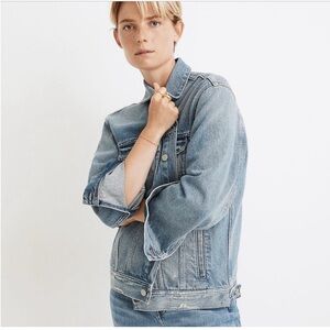 Madewell Oversized Trucker Denim Jacket - Lg